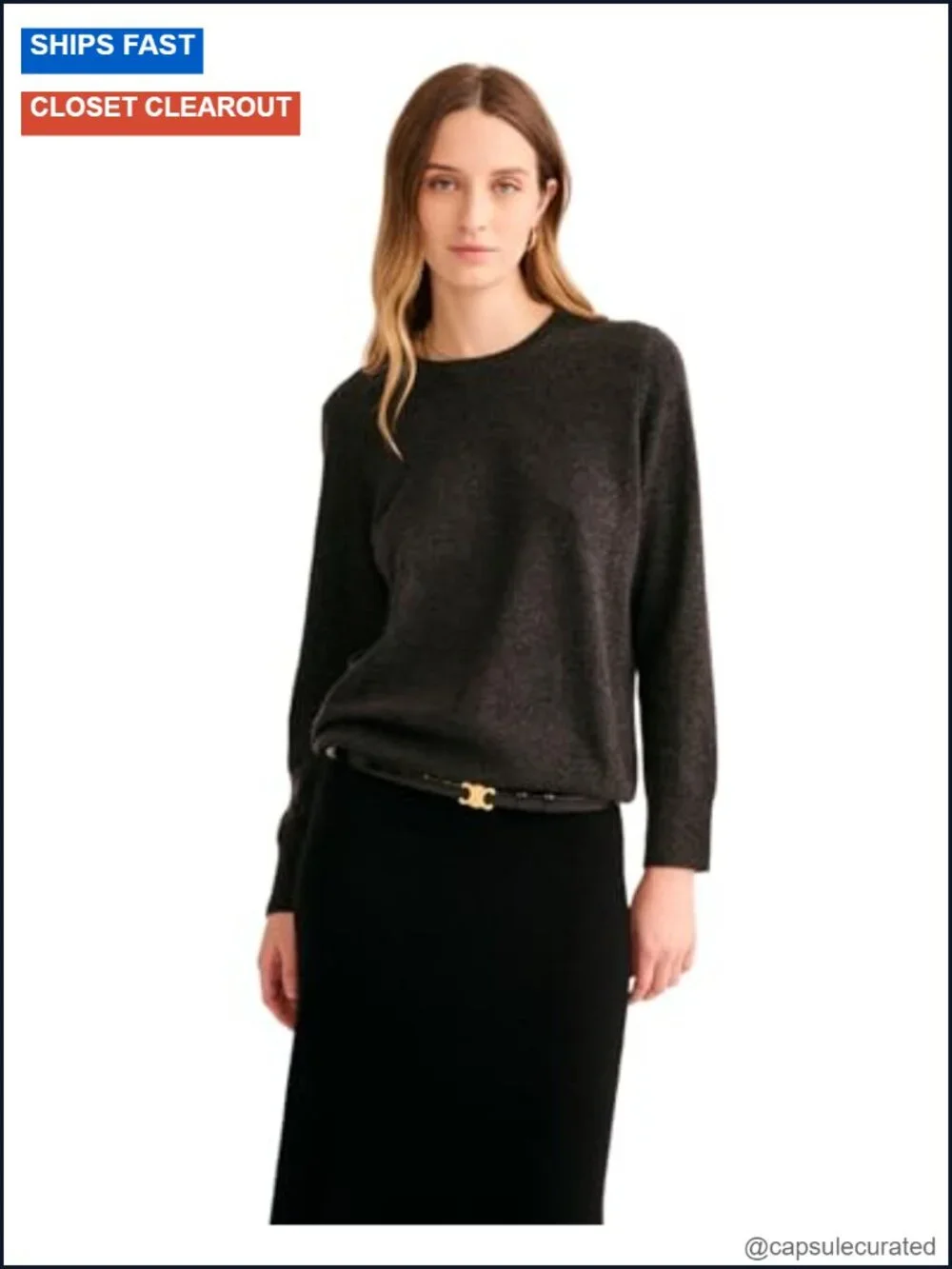 100% Pure Mongolian Cashmere Crewneck Sweater - Lightweight Pullover